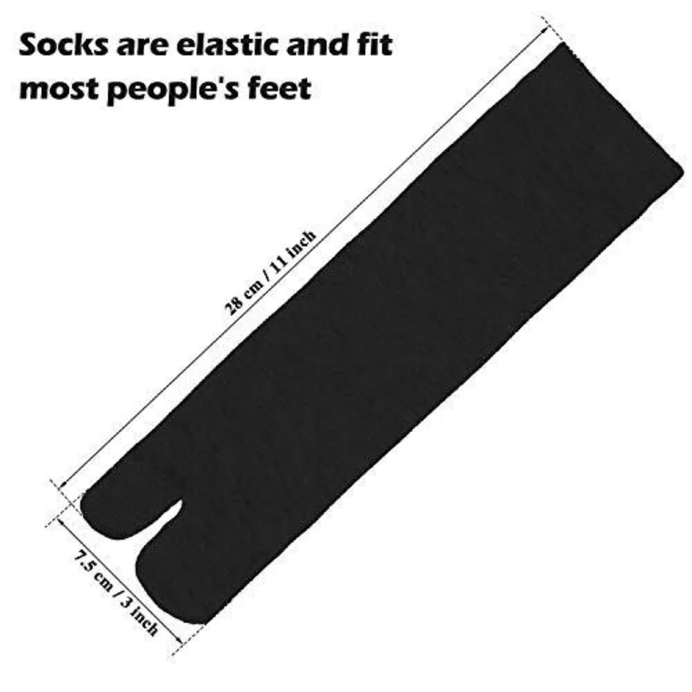 Black Tabi Flip Flop‎ Socks Split Toe Crew Socks Multi-Pack Unisex